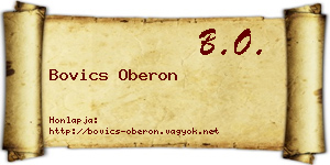 Bovics Oberon névjegykártya